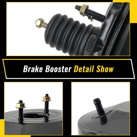 Rugged Vacuum Power Brake Booster Assembly For Honda Civic Acura Csx Fit CR Z And Insight close-up showing steel studs and rubber boot.