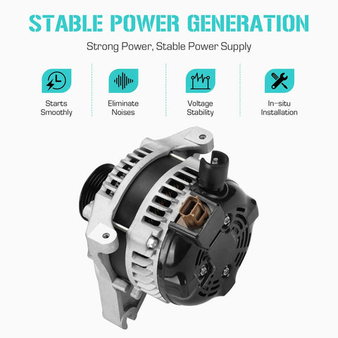 High Power 150A 12V Aluminum Alternator For F150 4.6L V8 2009 2010 Replacement Replaces 9L3Z 10346 B 400 52463R 11204 GL953 IR Regulator IF