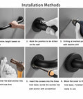 Installation steps for Workhorse Grade 16 Inch Black Shower Grab Bars Two Pack Heavy Duty 304 Stainless Steel Bathroom Safety Handles.