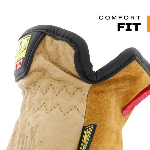 Flame And Arc Resistant Leather Driver Gloves With Durahide Leather, Water Repellent Finish, Kevlar Stitching, close-up view.