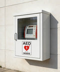 AED Sign Stickers, 2 Pack, 10x7 Large Vinyl Wall Signage For Quick AED Location, High Visibility Reflective Decals For Cabinets, Walls, Halls, And Emergency Response Areas on AED cabinet