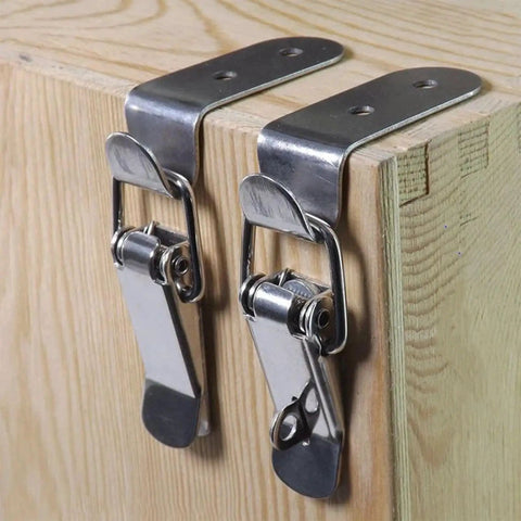 Beefy Toggle Latch Lock Kit Six Pack Right Angle Hook Lock With Spring Loaded Clasp Heavy Duty Iron Hardware for wooden boxes