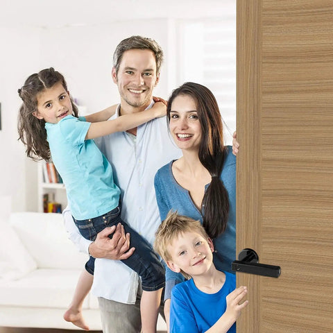 Fingerprint Door Lock With Bluetooth And WiFi, Keyless Entry Smart Front Door Lock, Biometric Door Lock, Smart Door Knob, App Control For iOS And Android, Remote Unlock Via Gateway, No Fuss, Easy Install For Indoor Wooden Doors