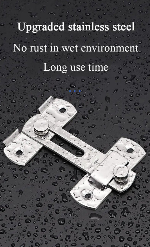 Lock Down Your Rig With This Stainless Steel Slide Bolt Door Lock Offering 90 Degree Rotation Ideal For Gates Sheds Windows And Cabinets with rain droplets.