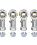 4 Pack Female Rod End Bearing With One Quarter Inch Bore And One Quarter Twenty Eight Right Hand Thread Self Lubricating Joint Rod Ends Includes Jam Nuts showing four bearings and nuts