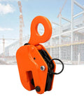 Heavy Duty 3 Ton Vertical Plate Lifting Clamps For Steel Weight Plates And Construction Sites, orange clamp for lifting steel plates.