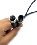 Hand holding M12 4 Pin Male To Female Connector Cable 5 Meter IP67 Waterproof A Code Straight Profibus Fieldbus Sensor Cable