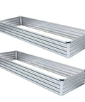Two Pack 6 By 3 By 1 Ft Galvanized Raised Garden Beds Kit For Outdoor Metal Gardening Planter Box Great For Veggies Herbs And Flowers Elevates Your Yard With Durable Silver Finish