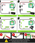 High Capacity 24V Lithium Battery 4000mAh 96Wh With Charger Bare Leads And Cable Connector wiring diagrams and safety instructions