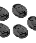 5 Pack 58mm Lens Cap Bundle Front Filter Snap On Pinch Cap Protector Cover For DSLR And SLR Camera Lenses Protects