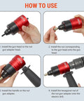 How to use Rivet Nut Drill Adapter Kit For Electric Drills, Upgraded Pro Rivet Gun Set With 13 Iron Heads And 245Pcs Rivnuts, Case Included