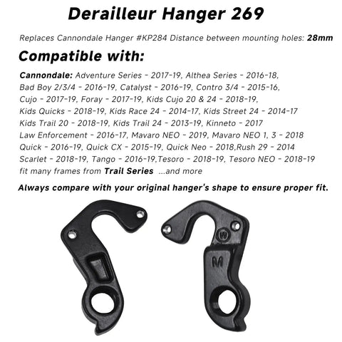 Beefy Rear Derailleur Hanger 269 Dropout 269 Rugged Compatible With Trail Adventure Cujo Quick Bad Boy 2 3 4 Replaces KP284