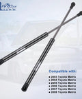 Heavy Duty Rear Hatch Strut Supports For Toyota Matrix Liftgate Straight Swap Drop In Compatible With 2003 Through 2008 Years, black struts