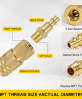 45 Piece One Quarter Inch NPT Air Hose Fittings Kit With Quick Connects Including Male And Female Plugs Couplers Joints PTFE Tape