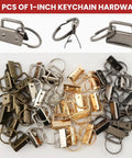 All In One Key Fob Hardware Kit With 40 Sets Of 1 Inch Fob Hardware And 8 Inch Pliers In Four Colors Includes Matching Split Rings