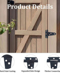 Wooden gate with installed 6-Pack Heavy Duty 2 Inch T-Strap Hinges In Black Rustic Iron, Rustproof Gate Tee Hinges For Outdoor Sheds