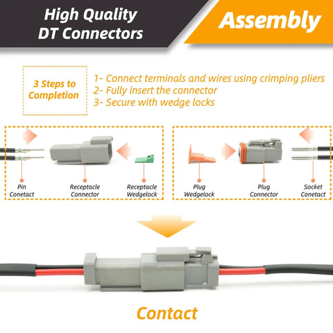 205 Piece Plug And Play Connector Kit With 2 3 4 6 8 12 Pin IP67 Waterproof Electrical Connectors Assembly Diagram