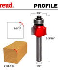 Radius Rounding Router Bit With Perma Shield Coating And Quadra Cut Design Delivers A Flawless Finish, 1/8 Inch Radius, 2-3/16 Inch Cutting Length, 1/4 Inch Shank, Two Cutters For Smooth Cross Grain And No Fuss Profile Swaps.