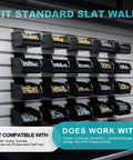 12 Pack Slatwall Bins With Hooks For Garage Workshop And Kitchen Organization Durable Plastic Slatwall Accessories Set