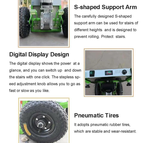 Heavy Duty Electric Stair Climbing Hand Truck Folding Sack Cart With Removable Battery For Moving Furniture Heavy Loads Up To 400kg and adjustable digital display.