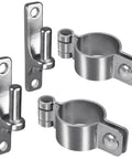 304 Stainless Steel Gate Hinges Two Pack Heavy Duty One And Three Eighths Inch Pipe Hinge With Five Eighths Inch Pin Wall Mount