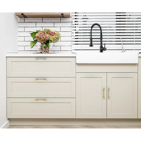 Kitchen cabinets with 5 Pack Champagne Bronze Curved Cabinet Handles For Kitchen Cabinets And Drawer Fronts Slim 5-3/16 Inch Length With 3 Inch Center