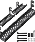 Image of an Extendable Under Desk Cable Tray with Clamp Mount, No Drill Easy Install, 31 Inch Long x 4.33 Inch Wide, Metal Cord Management Tray.