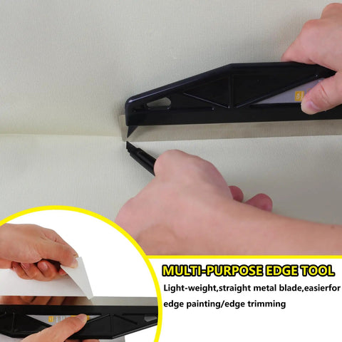 12 Inch Paint Edger and Guard Stainless Steel Straight Edge Tool for Walls and Ceilings in use for precise lines