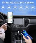 Slick Upgrade 3 Port 12V 24V USB Outlet Panel Quick Charge Fast Charger With USB C PD And USB A QC Ports in vehicle dashboard.
