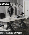 Dining area with long table supported by Beefy Pair of Heavy Duty Steel Table Legs, 28 Inch High by 31 Inch Wide X Frame 3.1 Inch Square Box Legs.