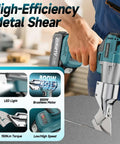 Cordless Sheet Metal Cutter With Dual 4Ah Batteries Brushless Electric Metal Cutting Scissors Tool 360 Degree Rotating Head