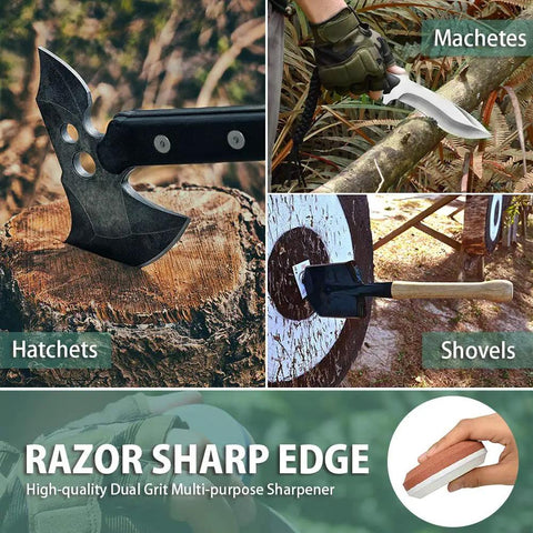 Dual Grit Whetstone Puck For Axe Hatchet And Knife Sharpening With Sheath All Purpose Outdoor Sharpener for tools