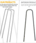 Comparison of 6 Inch Landscape Staples 50 Pack Pro Grade Galvanized Garden Stakes For Securing Landscape Fabric Weed Barrier Artificial Turf Plant Covers Yard And Tent Stakes with non-galvanized staple