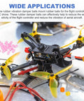 RC drone with M3 Rubber Flat Washer 6mm OD 3mm ID 1mm Thick Anti Vibration Gasket installed, sealing spacer black visible