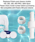 Pool Cleaner Hose Ball Bearing Swivel Replacement With Nuts For Polaris D20 180 280 380 480 PRO And 3900 Sport Accessories Parts Durable ABS Connector Easy Install Leak Free Performance, white ABS pool cleaner hose swivel with two nuts