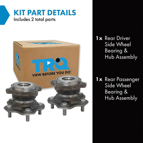 Rear Wheel Bearing And Hub Assembly Set For Infiniti G35 And Nissan 350Z Two Piece Kit With Rear Left And Right Hubs