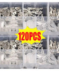 Solid Assortment Kit For 120 Pieces Insulated Male Female Wire Connectors With Crimp Terminals In 2 Point 8 4 Point 8 And 6 Point 3 Millimeter Sizes Perfect Spade Electrical Adapters For Any Hissy Fit Repair Job Right Now. 120pcs organizer