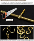 Picture Rail Hanging System Brass Kit For Gallery Art Display With Heavy Duty Wall Hardware showing cuttable brass rod, hooks, and chains