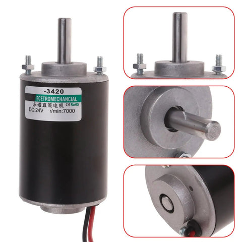 Industrial Grade 30W High Speed Permanent Magnet Motor With Reversible CWCCW Gear For Diy Candy Floss Machines And Small Cutting Tables, showing motor design and connections.
