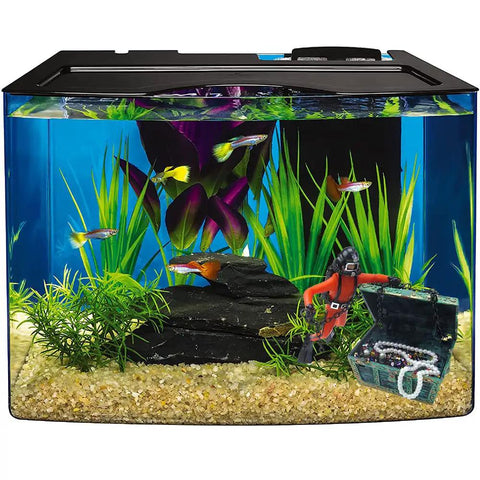 Live Action Undersea Treasure Chest Aquarium Ornament With Diver Air Bubbler For Aerating Your Fish Tank Durable Orange Resin Decoration That Really Pops In Any Freshwater Or Saltwater Tank