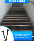 Heavy Duty Black Upholstery Tacks 1 Inch Bulk Furniture Hardware For Fast Home Repairs Strong Steel Pins with sharp design on stairs.