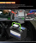 Rock Solid Heavy Duty Car Battery Carrier Strap Green Universal Hold Down Belt With Durable Synthetic Fiber Rope for easy battery installation.