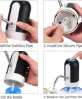 Step-by-step installation of the 5 Gallon Electric Water Dispenser Pump For 2 To 5 Gallon Jugs, USB Rechargeable Water Bottle Pump