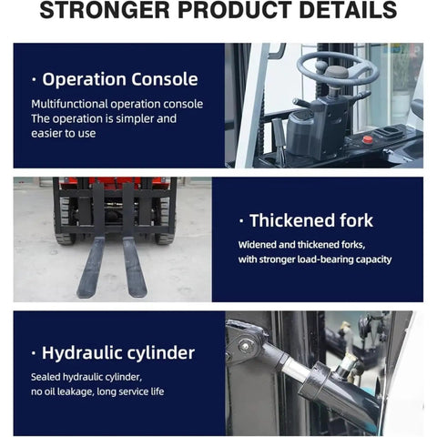 Electric Forklift 3 Ton With Hydraulic Lift System For Warehouse Use Heavy Duty Pallet Transport Workhorse For Factory Storage Loading Dock And Logistics Operations, operation console and thickened forks