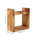 Dope Wooden Frame Hydroponic Vase With Vintage Bulb Propagation Station for desktop plants, light brown frame, size 13cm x 5.5cm.