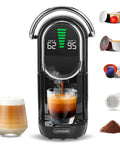 Mini Espresso Machine With All In One Pod Adapters For Nespresso Original Dolce Gusto Lavazza Blue ESE Pods And Ground Coffee No Fuss 19 Bar Pressure Adjustable Temperature And Cup Size Compact Coffee Maker With 21oz Reservoir