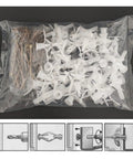 100 Pack Plastic Expansion Drywall Anchors With Self Drilling Screws Kit For Gypsum Board And Fiberboard, clear view of kit in bag