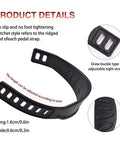 Image showing Grippy Rubber Pedal Straps 13 By 2.2 Inches Adjustable Universal Straps with adjustable buckle and ridged design.