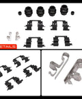 Ultimate Rear Side Disc Brake Hardware Kit Fits 2010-2013 Toyota Highlander USA Built And Gas Models Replaces Ref Number 13592Q For Smooth Stops, black clips and silver springs