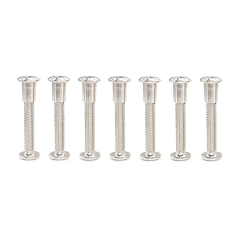 Top Shelf Furniture Hardware Kit With M6 Hex Socket Bolts And Barrel Dowel Nuts For Wood Bookcase And Bed Frames Includes Allen Wrench Plus Heavy Duty Silver Fasteners Guaranteeing Zero Hassle Assembly Always - set of M6 steel hex socket bolts.